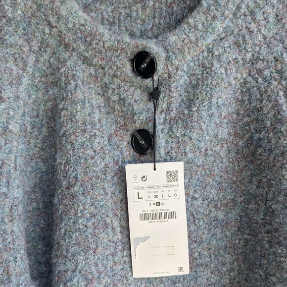 Zara wool rainbow button down grandpa sweater cardigan - Picture 6 of 7